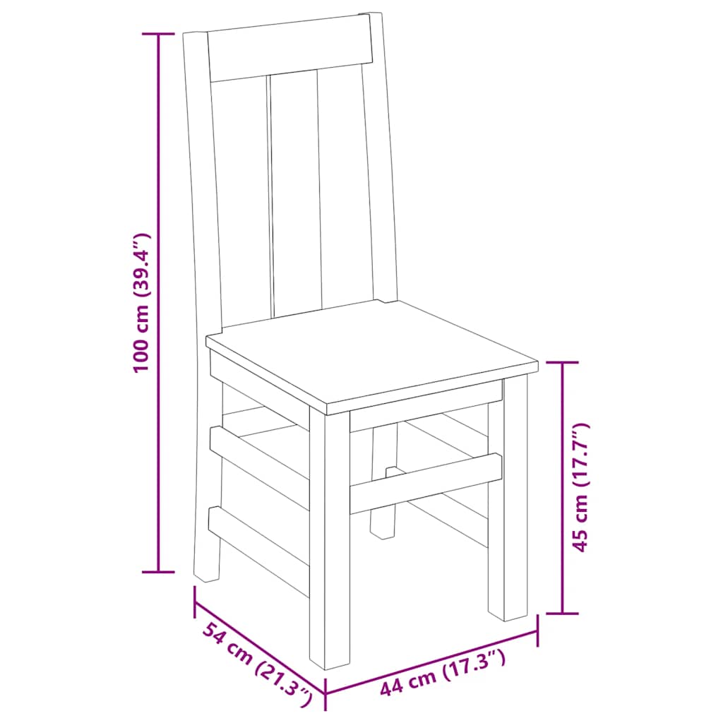 Jídelní Židle 4 Ks Masivní Dřevo