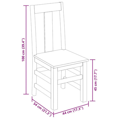 Jídelní Židle 4 Ks Masivní Dřevo