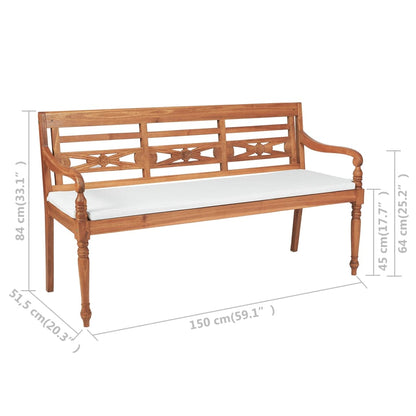 Zahradní Lavice Batavia S Poduškou 150 Cm Teak