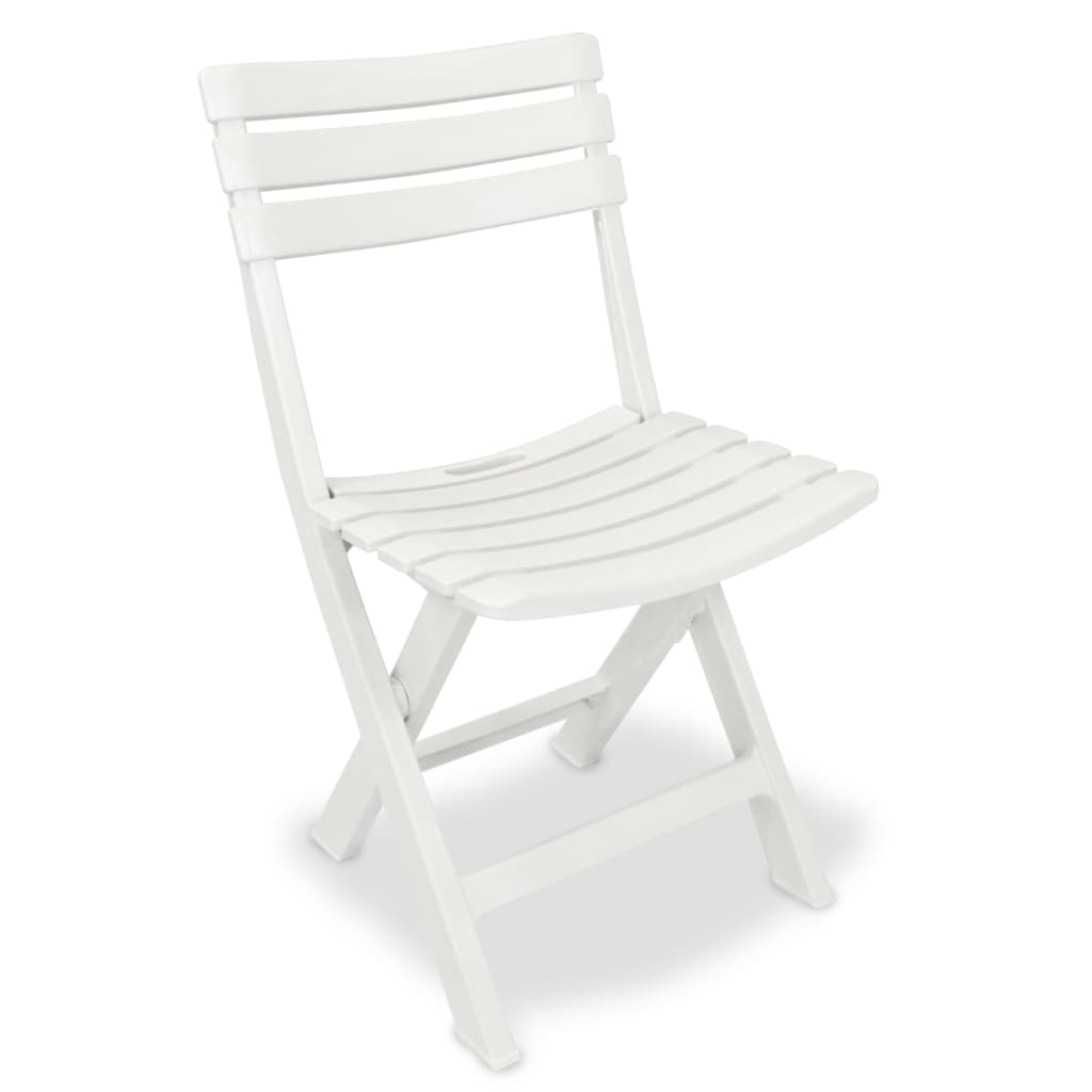 3Dílný Skládací Bistro Set Plastový Bílý
