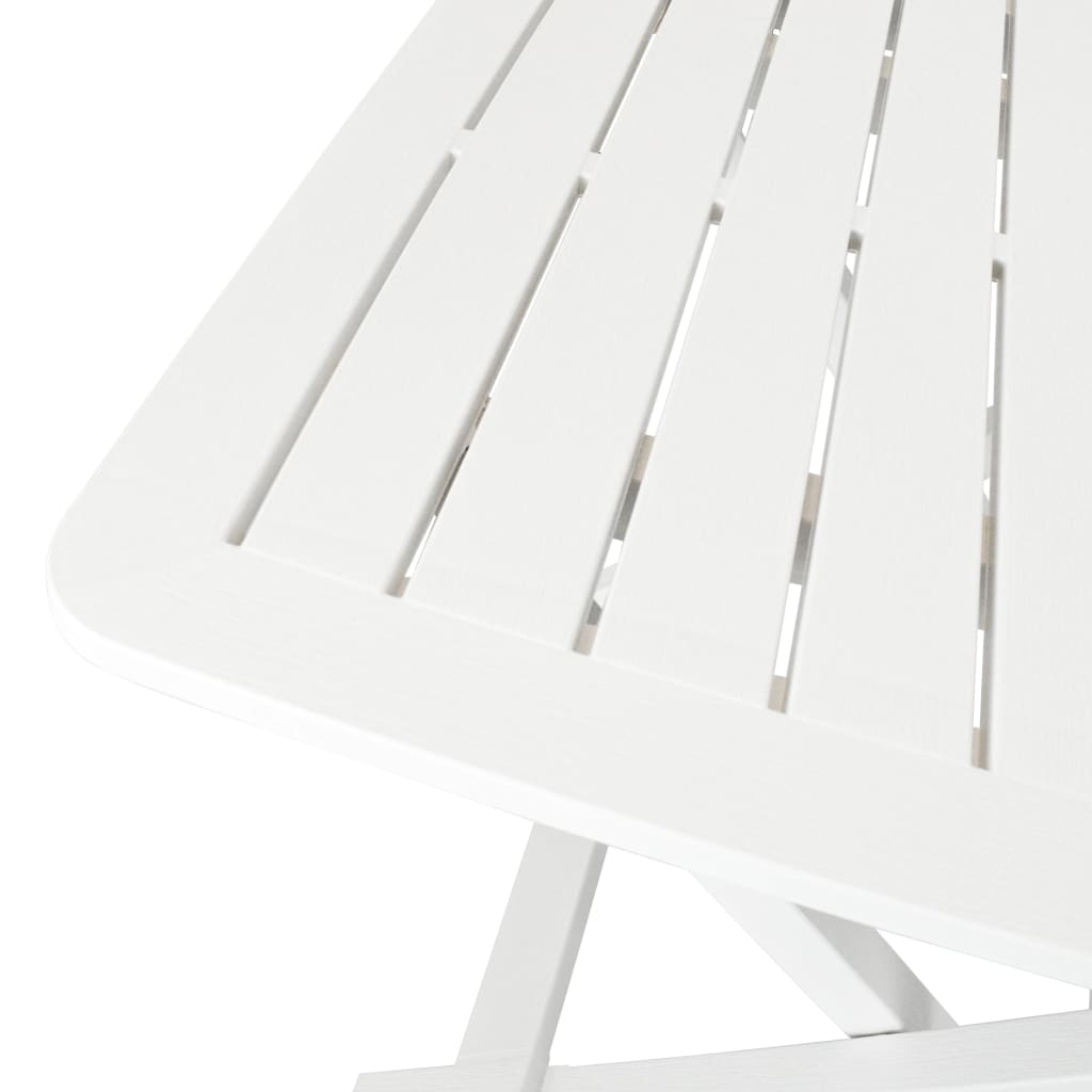 3Dílný Skládací Bistro Set Plastový Bílý
