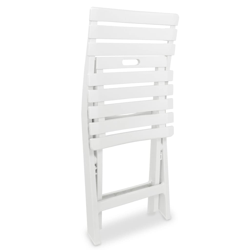 3Dílný Skládací Bistro Set Plastový Bílý