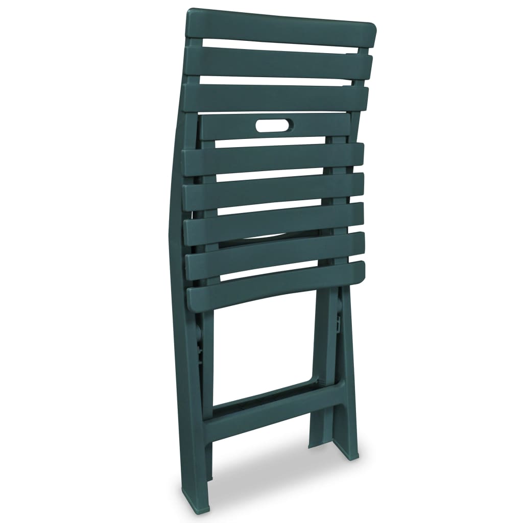 3Dílný Skládací Bistro Set Plastový Zelený