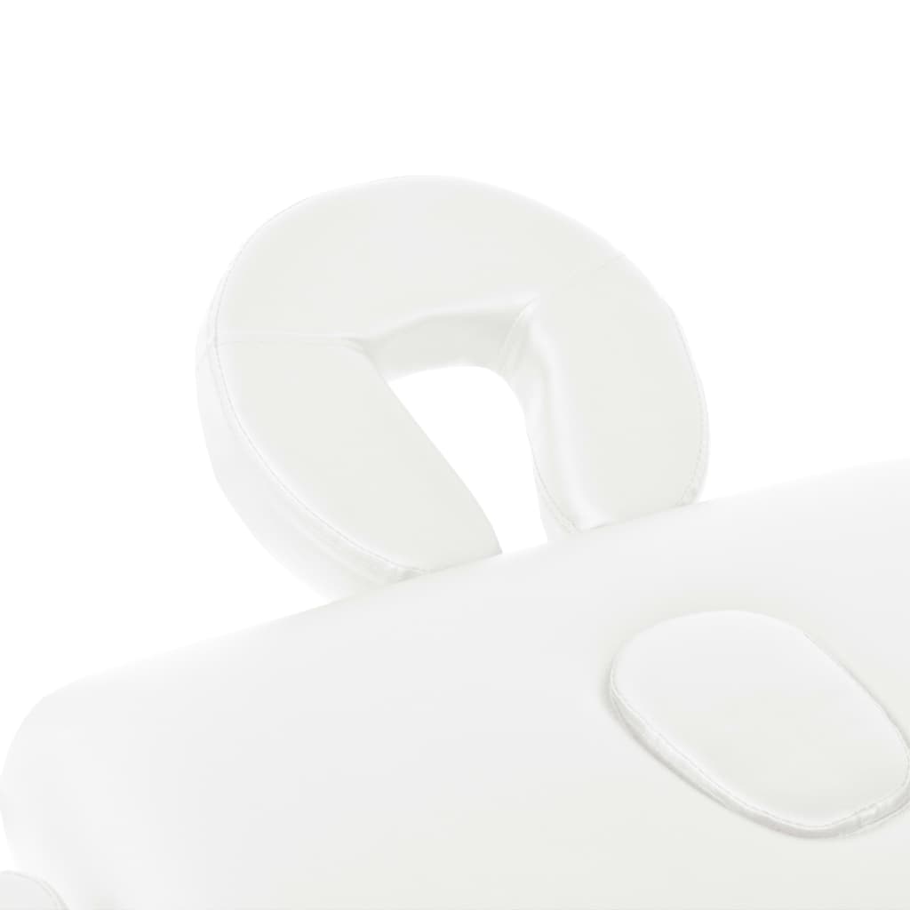 Skládací Masážní Stůl 2 Zóny Tloušťka 10 Cm Bílý