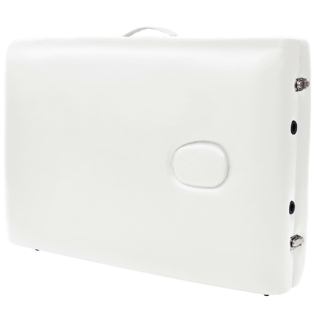 Skládací Masážní Stůl 2 Zóny Tloušťka 10 Cm Bílý