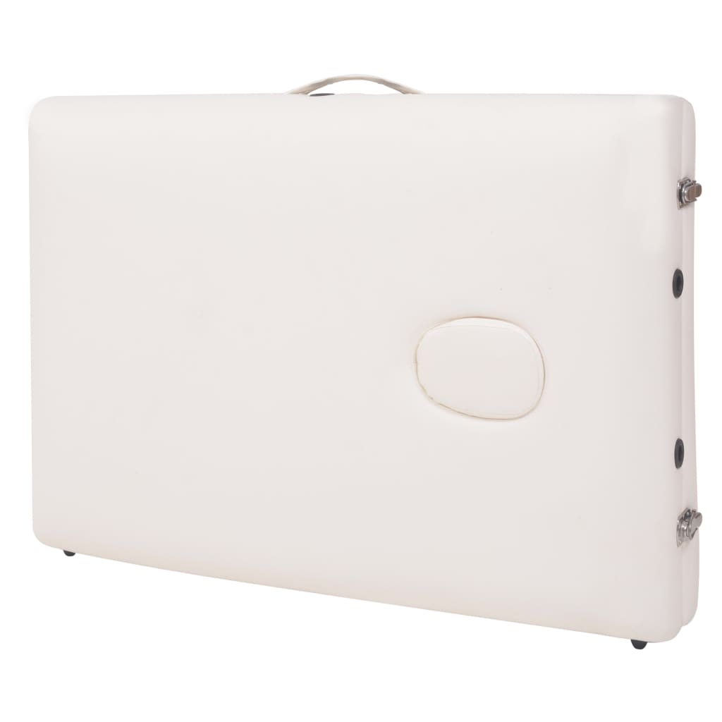 Skládací Masážní Stůl 3 Zóny Tloušťka 10 Cm Bílý