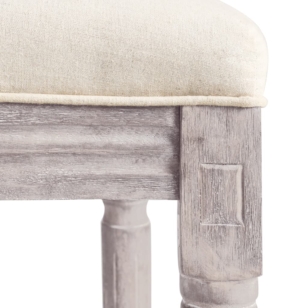 Barové Židle 2 Ks Bílé Lněné