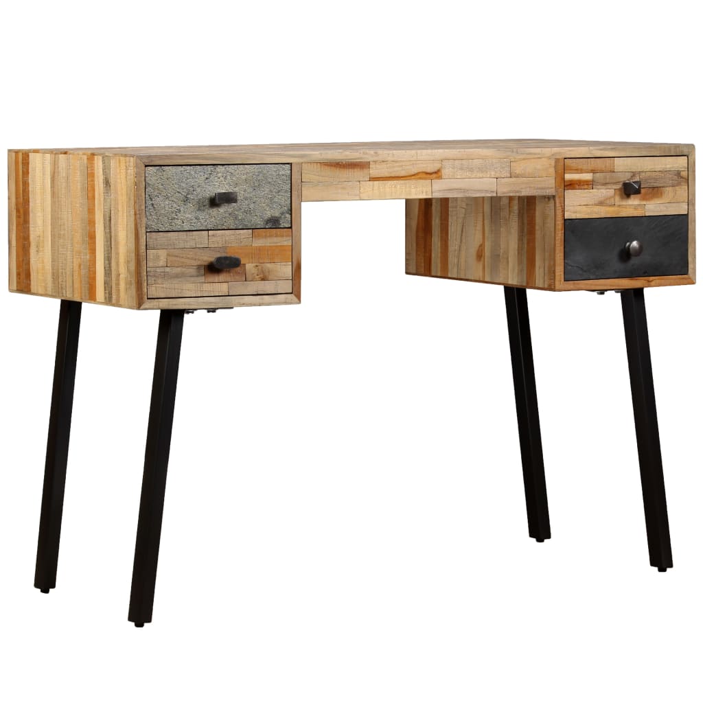 Psací Stůl Masivní Recyklovaný Teak 110 X 50 X 76 Cm