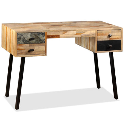 Psací Stůl Masivní Recyklovaný Teak 110 X 50 X 76 Cm