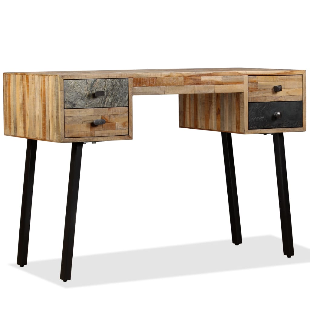 Psací Stůl Masivní Recyklovaný Teak 110 X 50 X 76 Cm