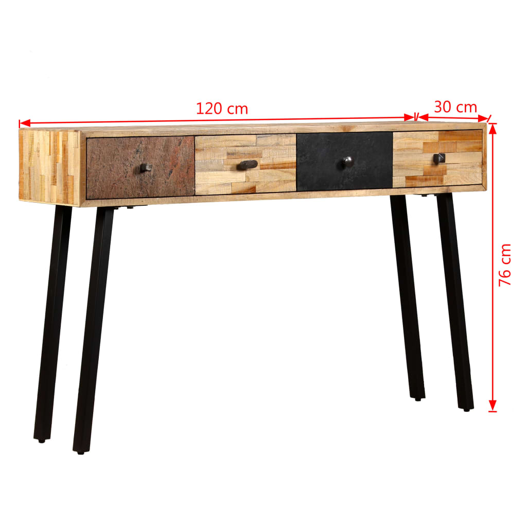 Konzolový Stolek, Masivní Recyklovaný Teak 120X30X76 Cm