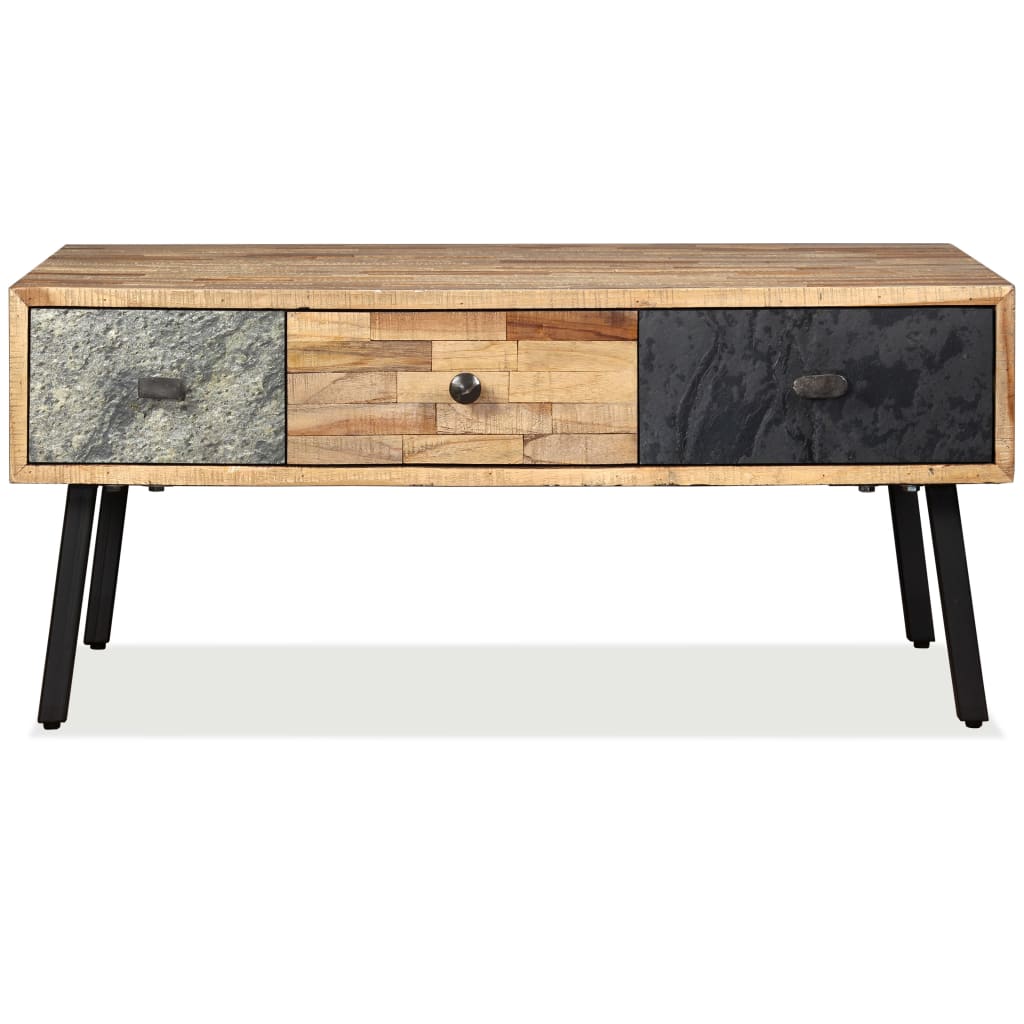 Konferenční Stolek Masivní Recyklovaný Teak 90 X 65 X 40 Cm