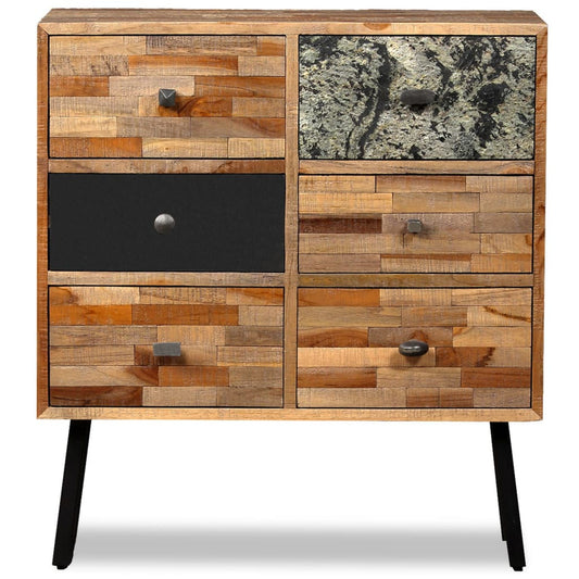 Boční Skříňka S 6 Zásuvkami Recyklovaný Teak 70 X 30 X 76 Cm