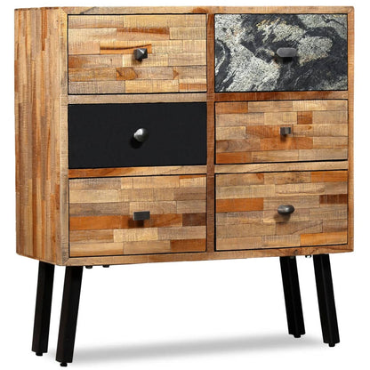 Boční Skříňka S 6 Zásuvkami Recyklovaný Teak 70 X 30 X 76 Cm