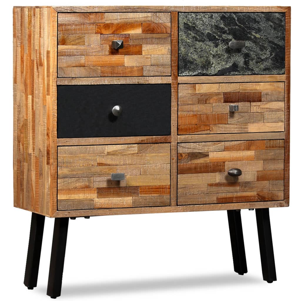 Boční Skříňka S 6 Zásuvkami Recyklovaný Teak 70 X 30 X 76 Cm