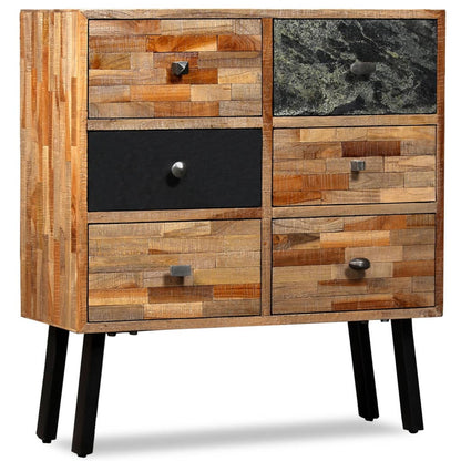 Boční Skříňka S 6 Zásuvkami Recyklovaný Teak 70 X 30 X 76 Cm