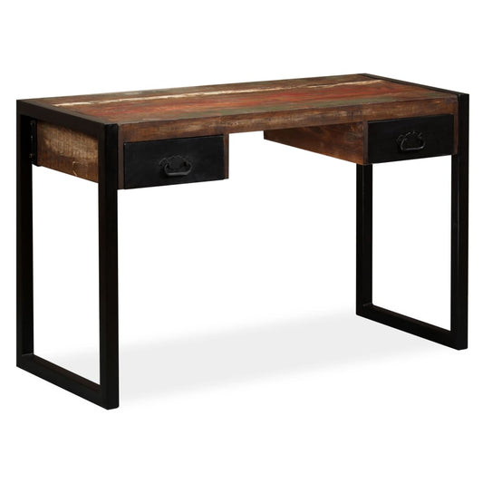 Psací stůl s 2 zásuvkami masivní recyklované dřevo 120x50x76 cm