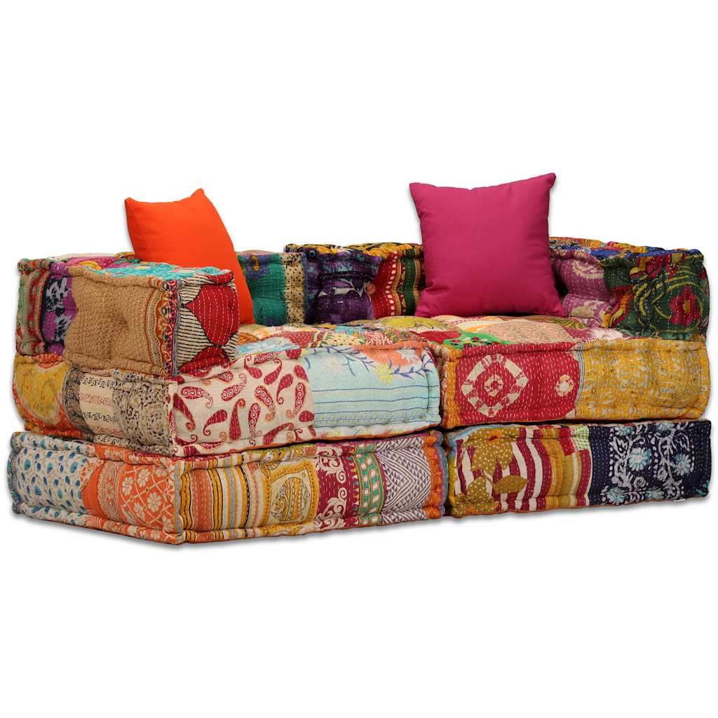 2Místný Modulární Pouf Textil