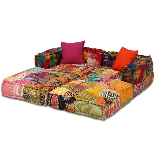 2Místný Modulární Pouf Textil