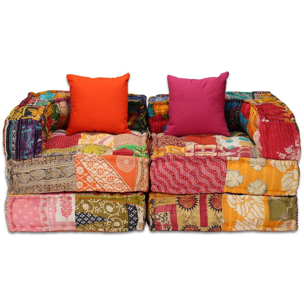 2Místný Modulární Pouf Textil