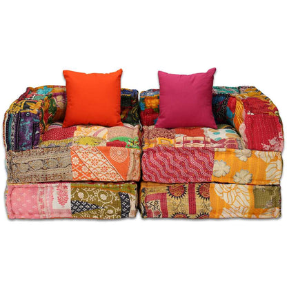 2Místný Modulární Pouf Textil