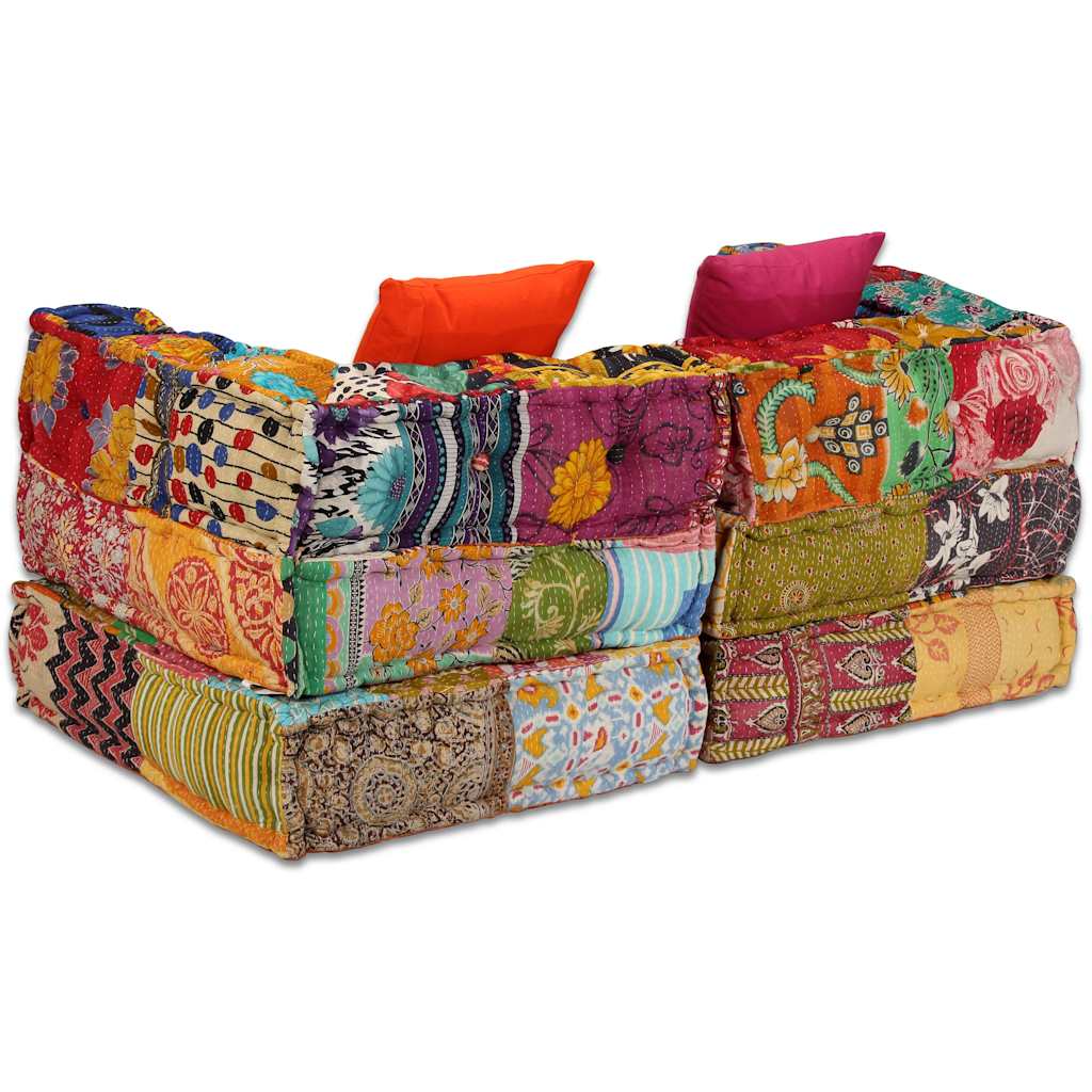 2Místný Modulární Pouf Textil
