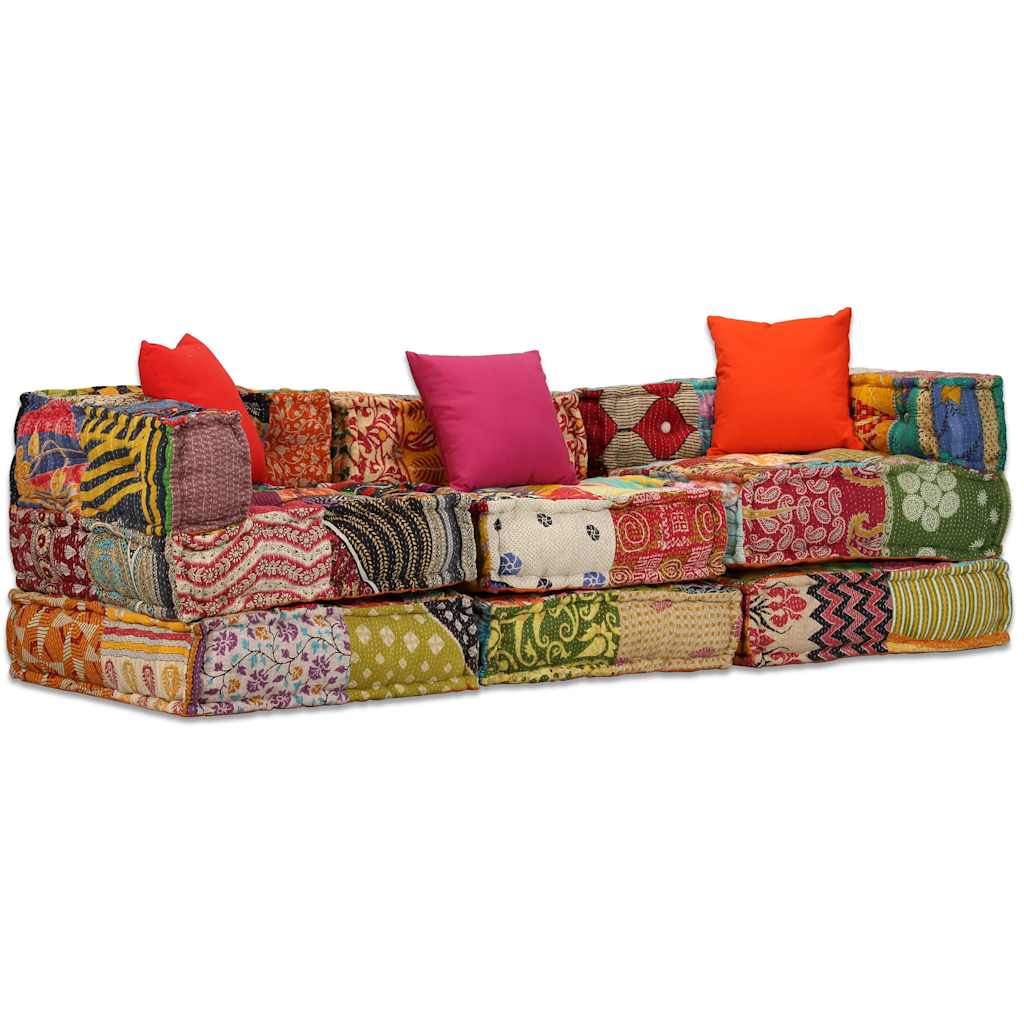 2Místný Modulární Pouf Textil