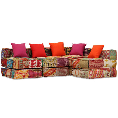2Místný Modulární Pouf Textil