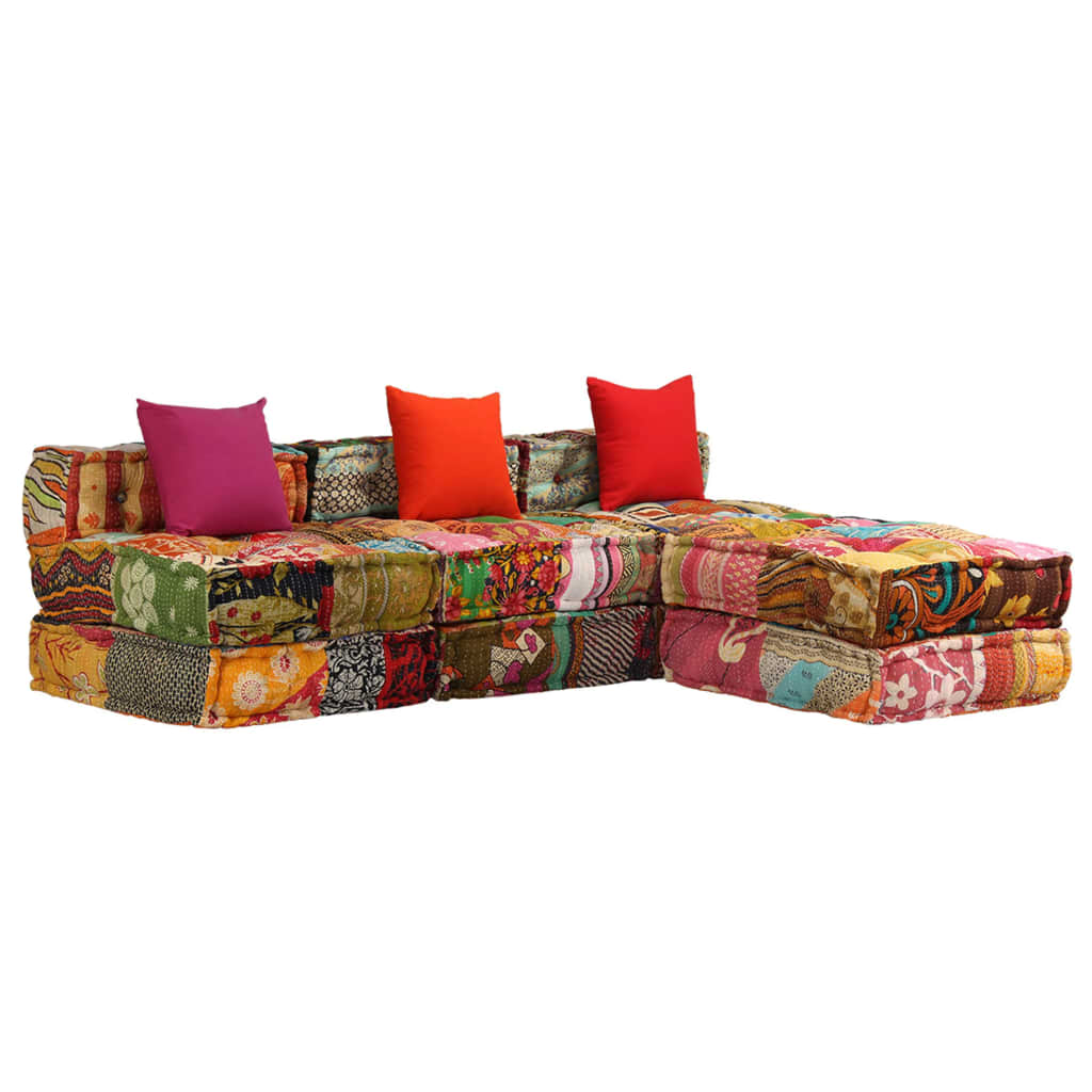2Místný Modulární Pouf Textil