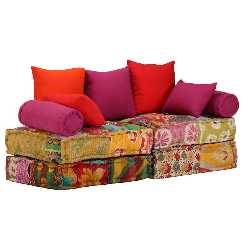 2Místný Modulární Pouf Textil