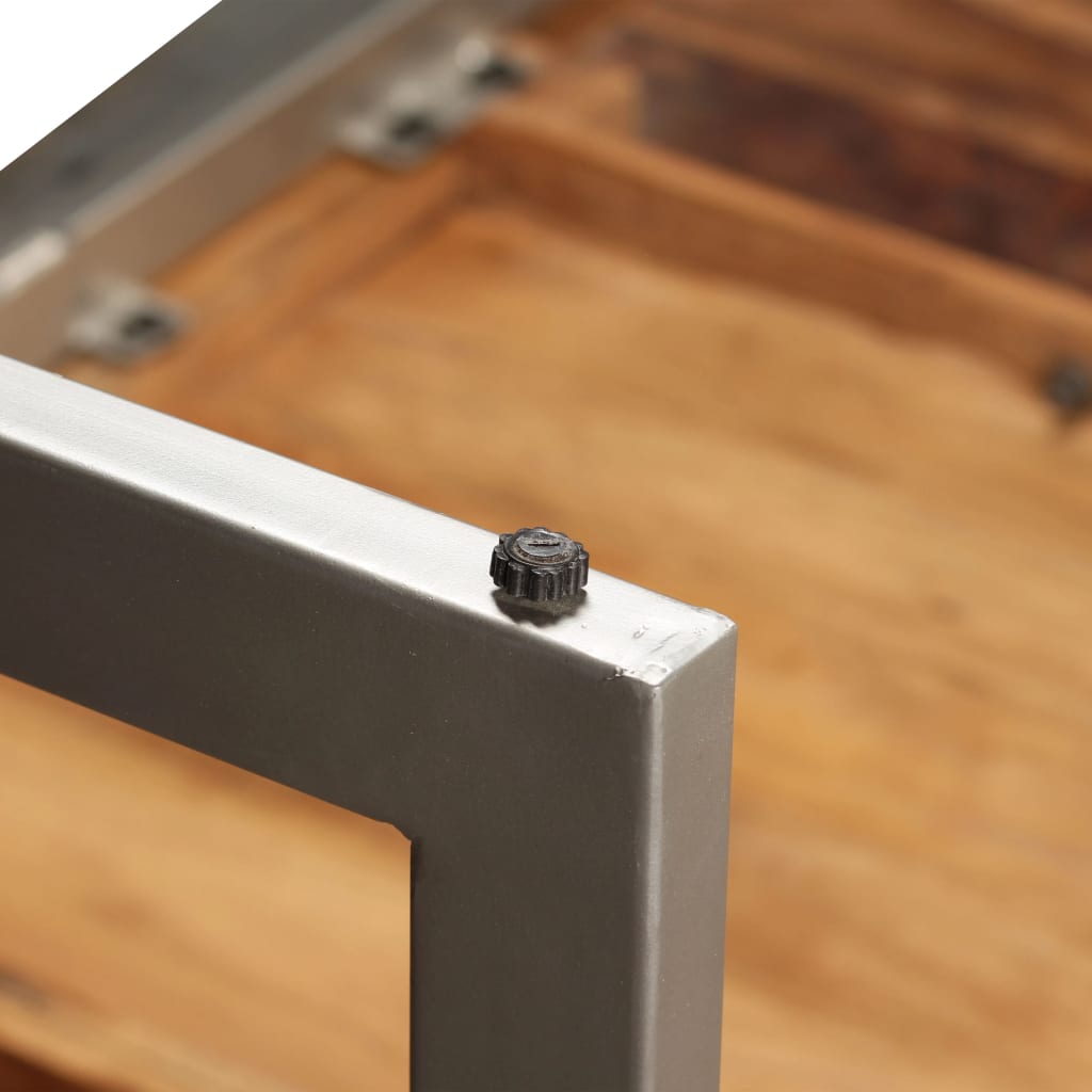 Jídelní Stůl Masivní Sheeshamové Dřevo A Ocel 180 Cm