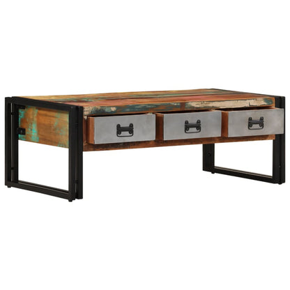Konferenční Stolek Se 3 Zásuvkami Recyklované Dřevo 100X50X35Cm