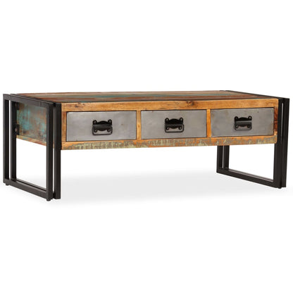 Konferenční Stolek Se 3 Zásuvkami Recyklované Dřevo 100X50X35Cm