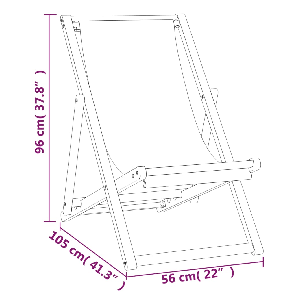 Kempingová Židle Teak 56 X 105 X 96 Cm