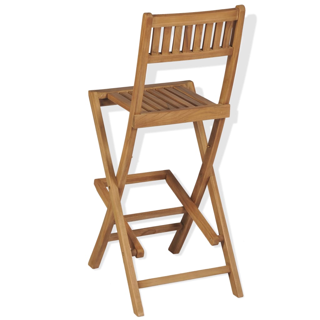 Skládací Zahradní Barové Stoličky 2 Ks Masivní Teak Zelená