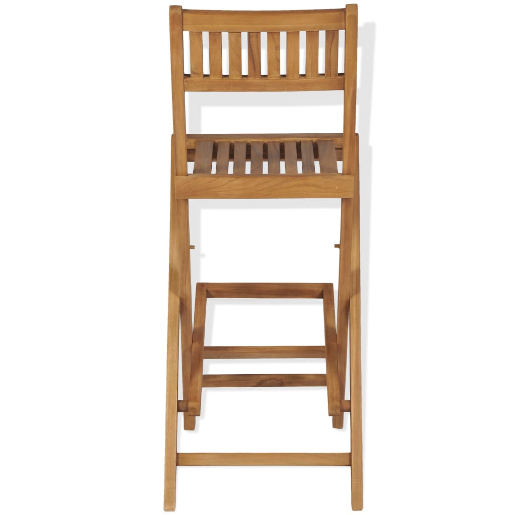 Skládací Zahradní Barové Stoličky 2 Ks Masivní Teak Zelená