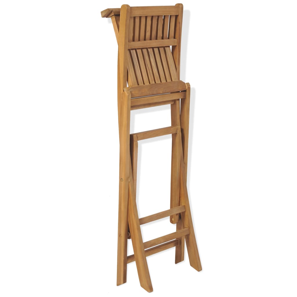 Skládací Zahradní Barové Stoličky 2 Ks Masivní Teak Zelená