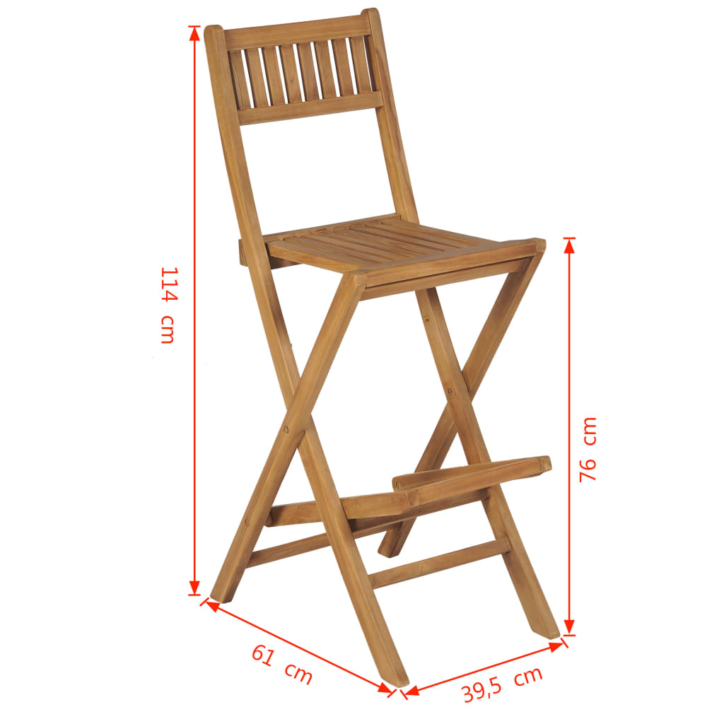 Skládací Zahradní Barové Stoličky 2 Ks Masivní Teak Zelená