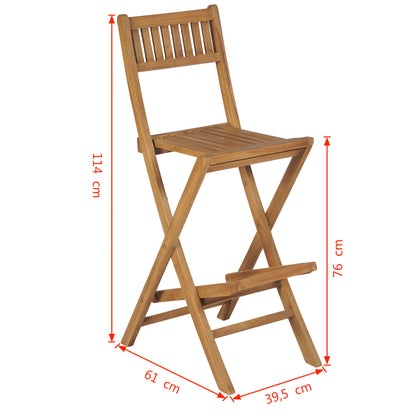 Skládací Zahradní Barové Stoličky 2 Ks Masivní Teak Zelená