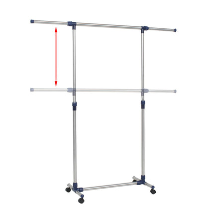 Nastavitelný Stojan Na Šaty Nerezová Ocel 165X44X150Cm Stříbrný