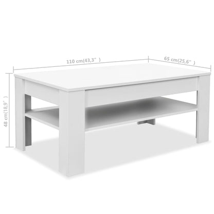 Konferenční Stolek Kompozitní Dřevo 110 X 65 X 48 Cm Bílý