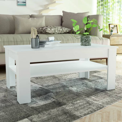Konferenční Stolek Kompozitní Dřevo 110 X 65 X 48 Cm Bílý
