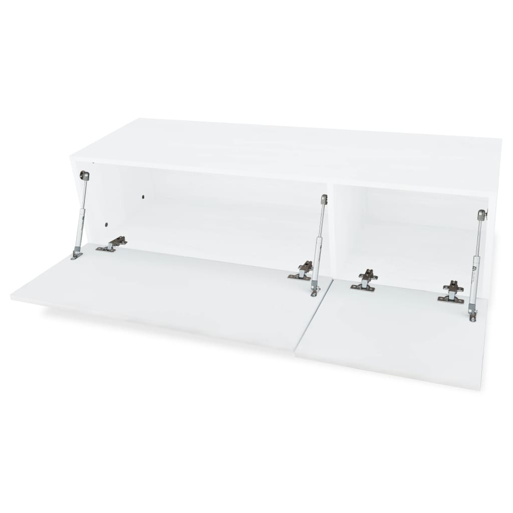 Tv Stolek Kompozitní Dřevo 120X40X34 Cm Bílý S Vysokým Leskem