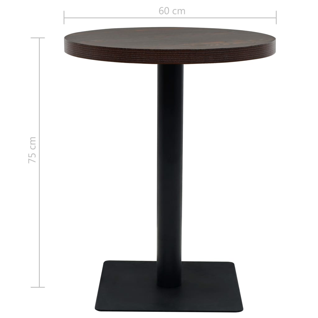 Bistro Stůl Mdf A Ocel Kulatý 60 X 75 Cm