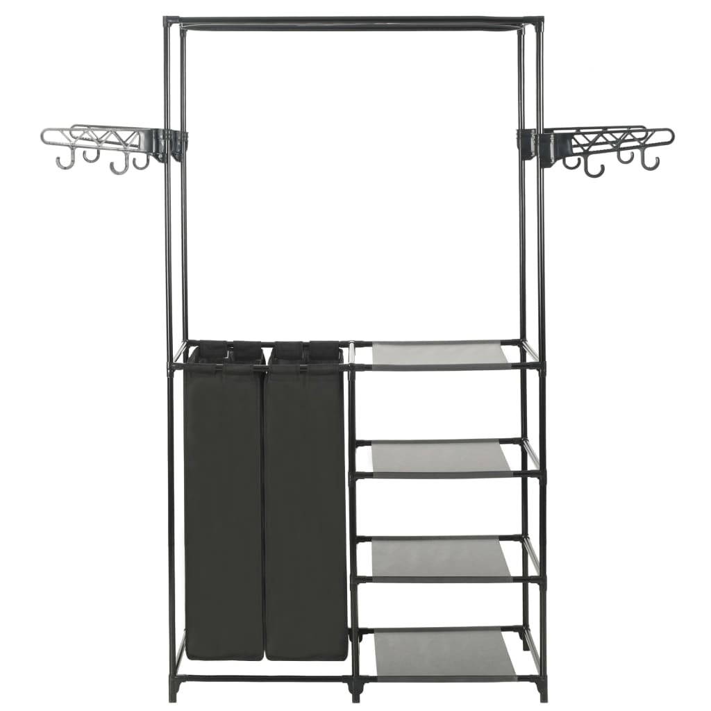 Stojan Na Oblečení Ocel A Netkaná Textilie 87X44X158 Cm Černý