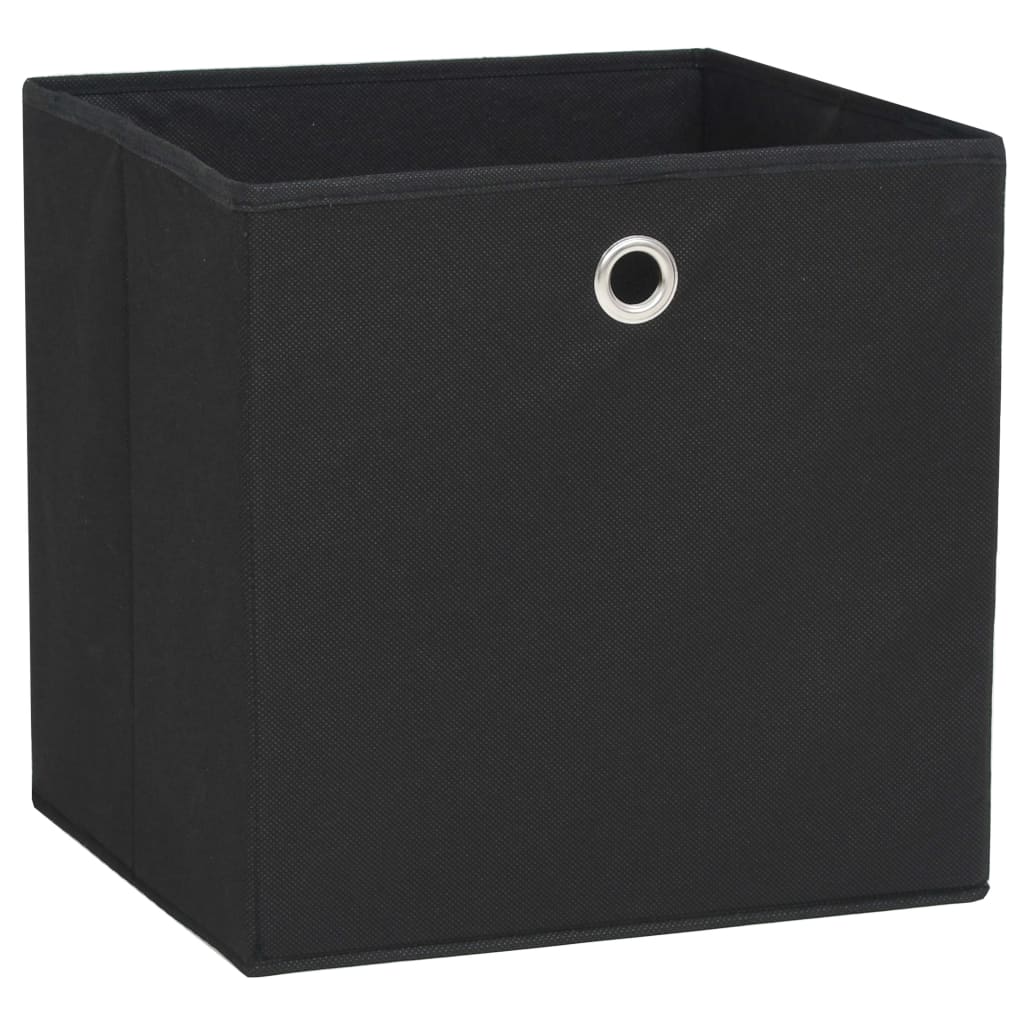 Úložné Boxy 4 Ks Netkaná Textilie 32 X 32 X 32 Cm Černé