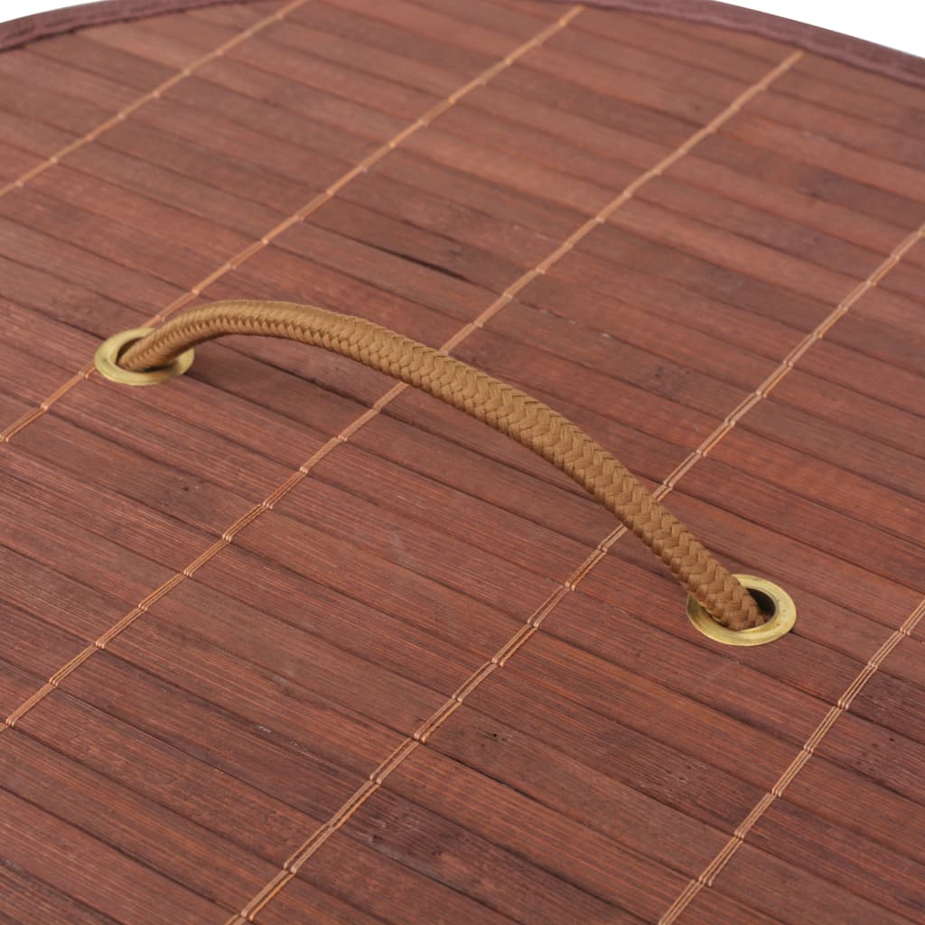 Bambusový Koš Na Prádlo Kulatý Hnědý