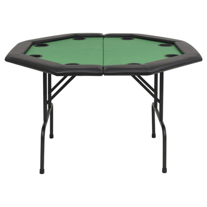 Skládací Pokerový Stůl Pro 8 Hráčů 2 Díly Osmihranný Zelený