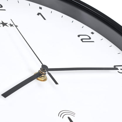 Rádiem Řízené Nástěnné Hodiny Quartz 31 Cm Bíločerné