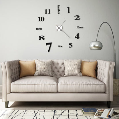 3D Nástěnné Hodiny S Moderním Designem 100 Cm Xxl Stříbrné